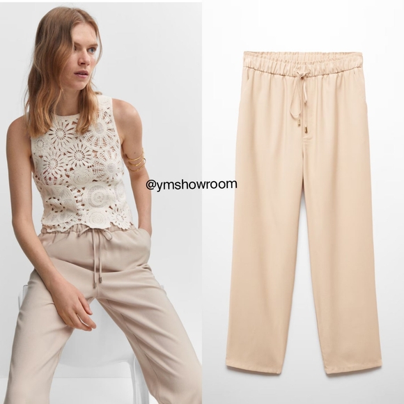 MANGO flowy jogger pants - Picture 1 of 5